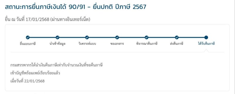 สถานะการยื่นภาษี